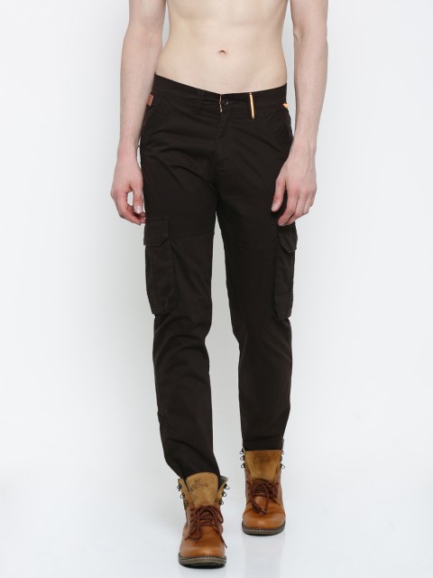 

Sports52 wear Men Coffee Brown Comfort Regular Fit Solid Cargos