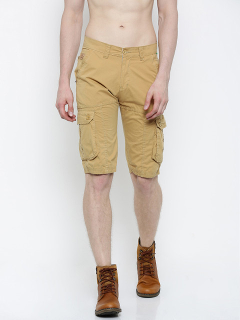 

Sports52 wear Men Khaki Solid Regular Fit Cargo Shorts
