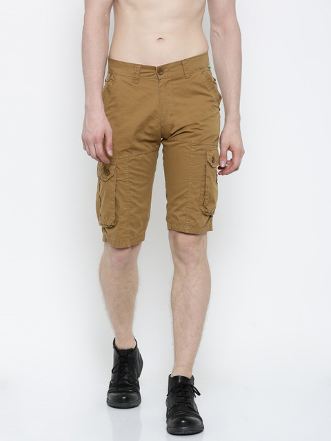 

Sports52 wear Men Khaki Solid Regular Fit Cargo Shorts