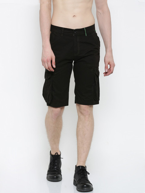 

Sports52 wear Men Olive Green Solid Regular Fit Cargo Shorts