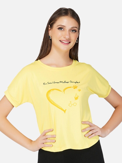 

ASEELO Yellow Print Top