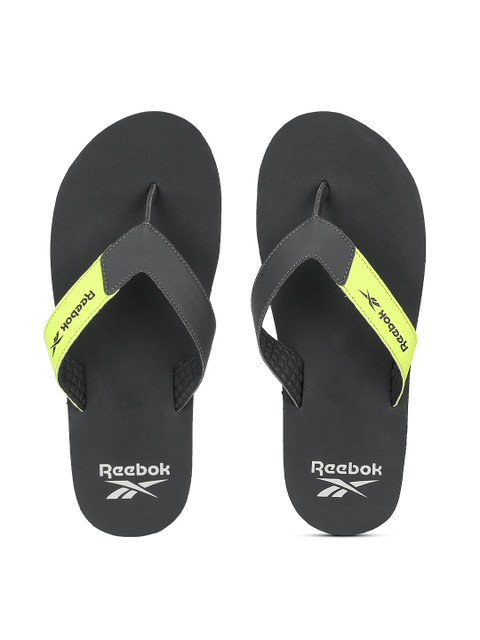 

Reebok Men Black & Green Solid Rubber Thong Flip-Flops