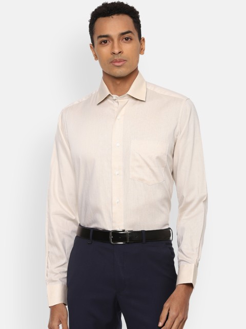 

Van Heusen Men Cream-Coloured Regular Fit Solid Formal Shirt