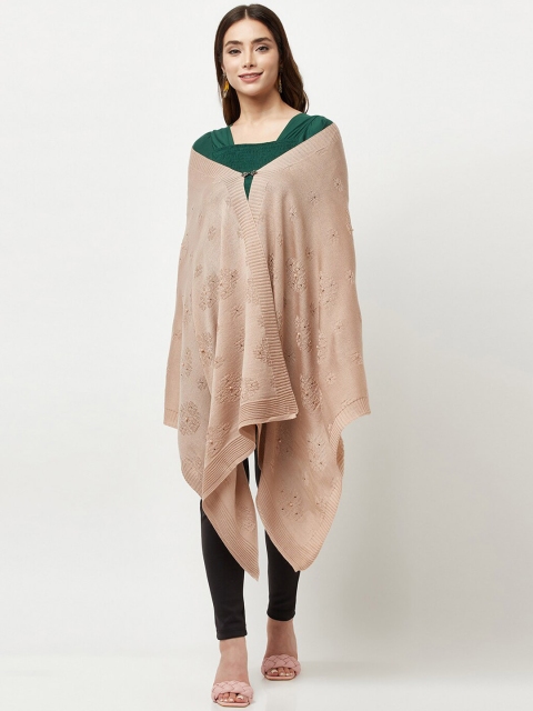 

Knitstudio Women Rose Pink Solid Knitted Shawl