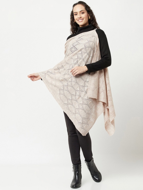 

Knitstudio Women Beige Knitted Shawl
