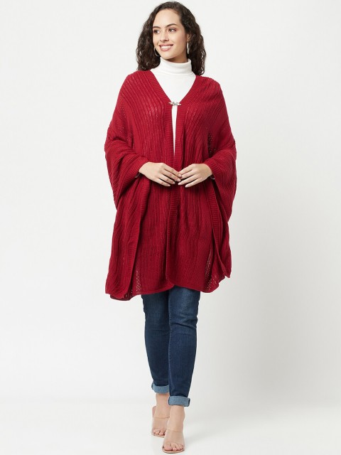 

Knitstudio Women Maroon Knitted Shawl