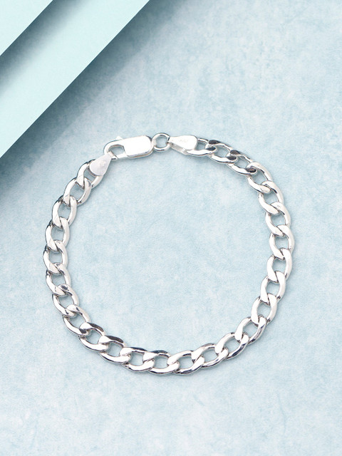 

Zavya Men 925 Sterling Silver Rhodium Plated Link Bracelet