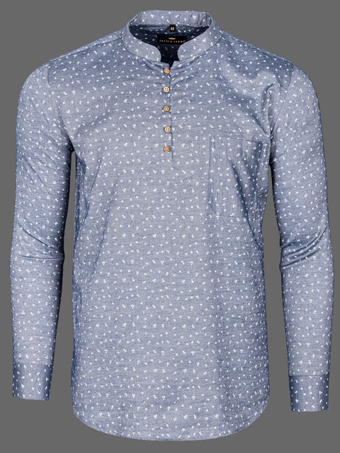 

FRENCH CROWN Men Grey Standard Printed Formal Shirt