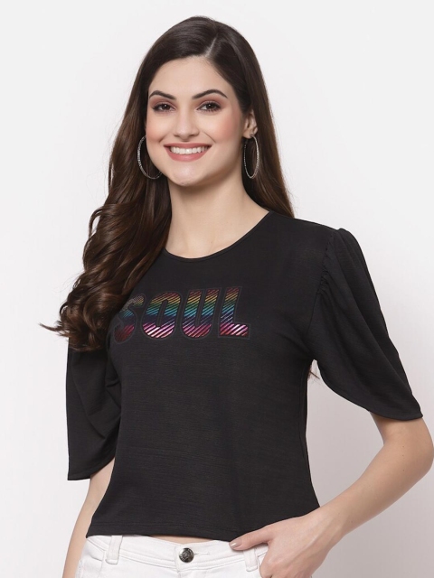 

ASEELO Black Print Top