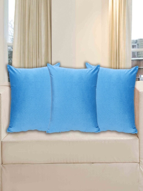 

INDHOME LIFE Teal Set of 3 Soft Solid Velvet Square Cushion Covers 16 inch x 16 inch