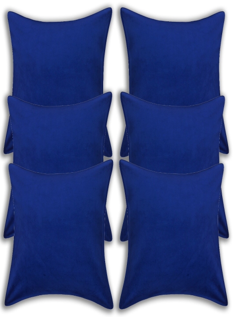 

INDHOME LIFE Navy Blue Set of 6 Velvet Square Cushion Covers