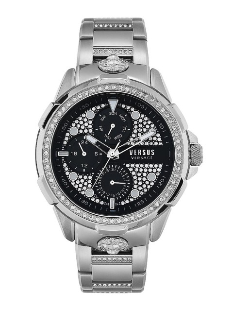 

Versus Men Silver-Toned Embellished Dial Bracelet Straps Analogue Watch-VSP1M0321, Black