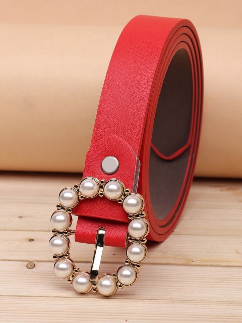 

URBAN ALFAMI Men Red Solid Belts
