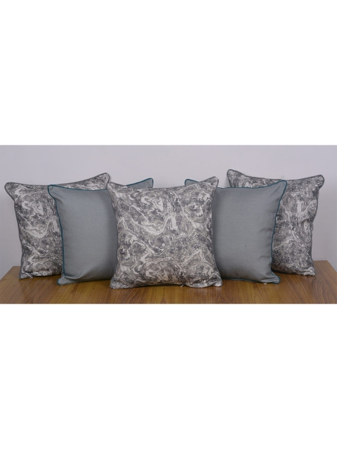 

Clasiko Grey & White Set of 5 Abstract Square Cushion Covers