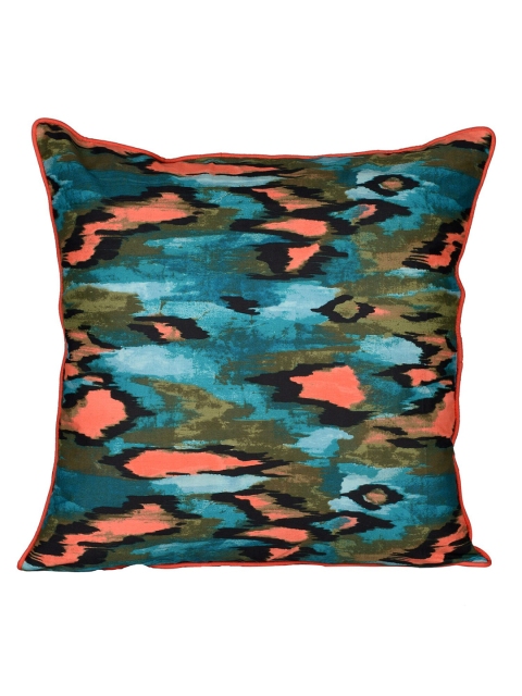 

Clasiko Blue & Orange Set of 5 Abstract Square Cushion Covers