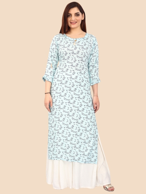 

FEMMIBELLA Women Blue Floral Printed Kurta