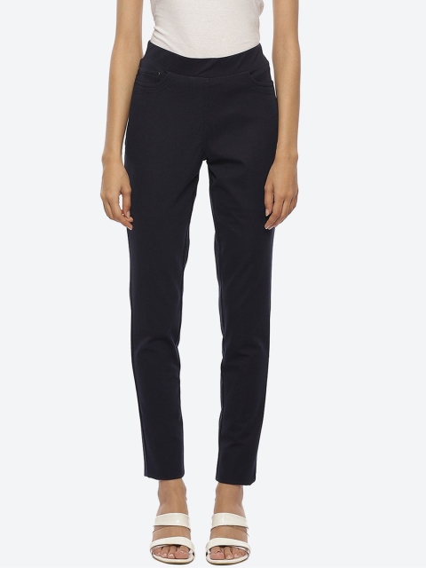 

Lakshita Women Blue Solid Relaxed Chambray Trousers