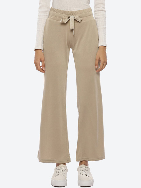 

Lakshita Women Beige Relaxed Loose Fit Chambray Culottes Trousers