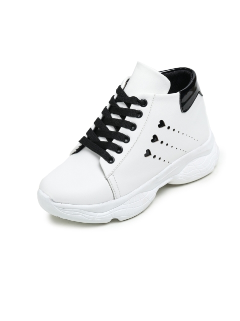 

BOOTCO Women White Printed Lace up Sneakers
