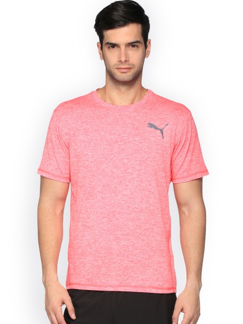 

Puma Men Coral Self Design Round Neck ESSENTIAL PURETECH HEATHER T-shirt