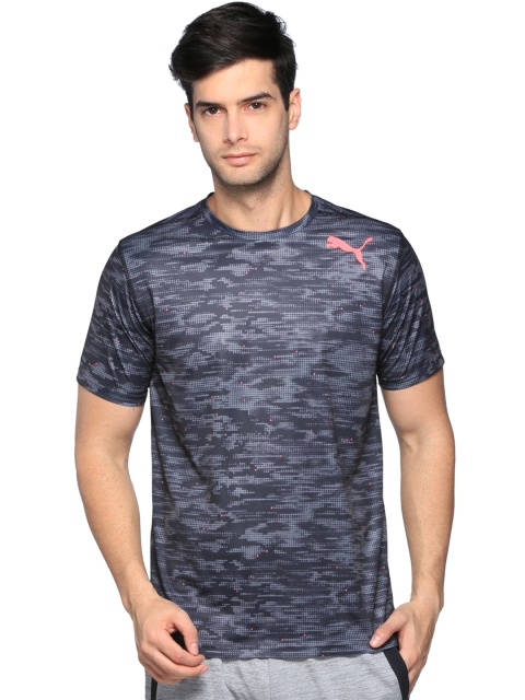

Puma Men Grey Essential Tech Graphic Printed Round Neck T-shirt