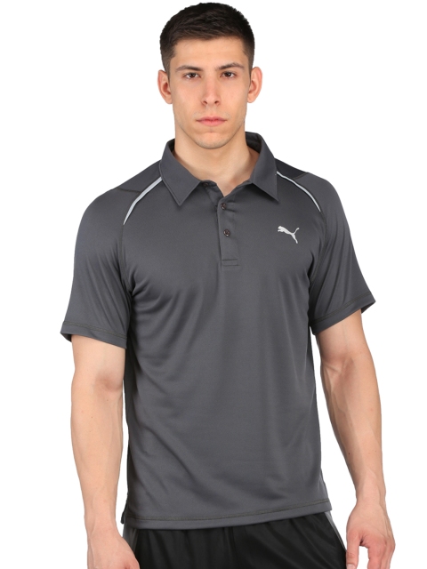 

Puma Men Grey Essential Solid Slim Polo Collar T-shirt