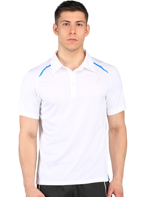 

Puma Men White Essential Solid Slim Polo Collar T-shirt