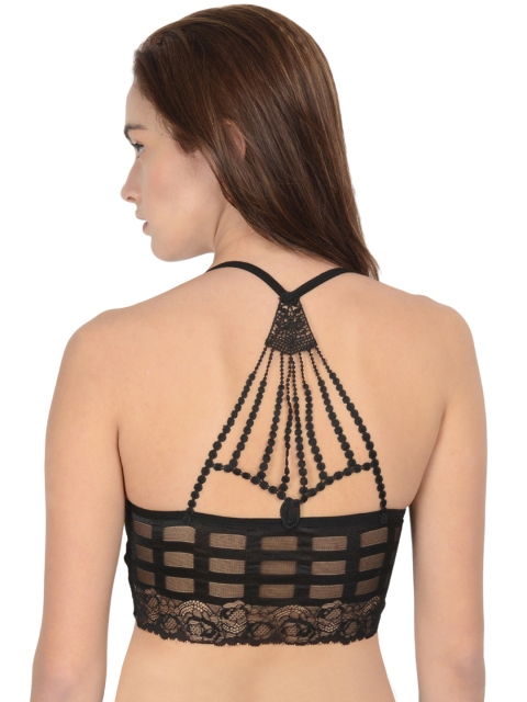 

Da Intimo Black Lightly Padded Non-Wired Styled Back Bralette DI-841
