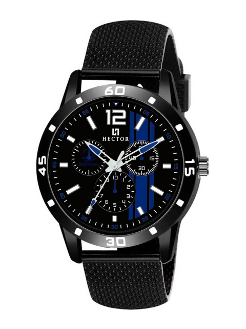 

FERRIZZO Men Black Embellished Dial & Black Textured Straps Analogue Watch HC07-Black