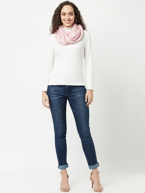 

Knitstudio Women Pink Paisley Knitted Muffler