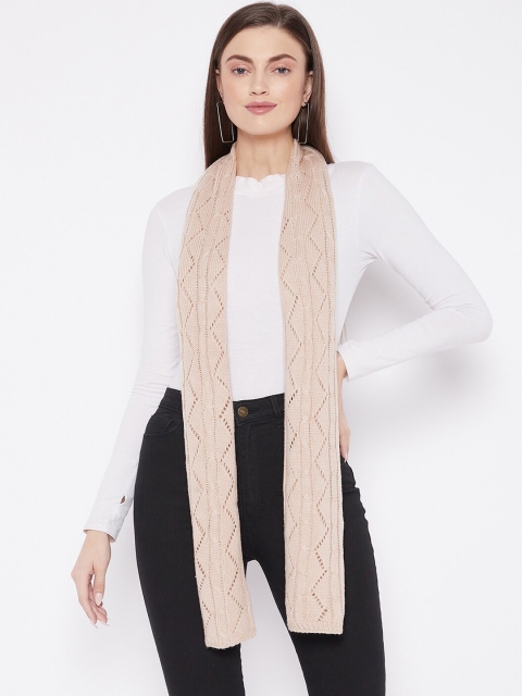 

Knitstudio Women Beige Solid Cable Knitted Muffler