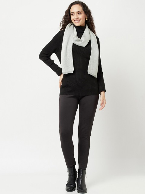 

Knitstudio Women Green Solid Casual Knitted Muffler