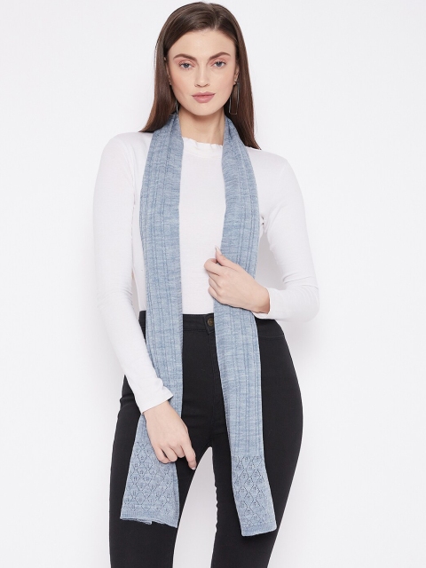

Knitstudio Women Blue Solid Cable Knitted Muffler