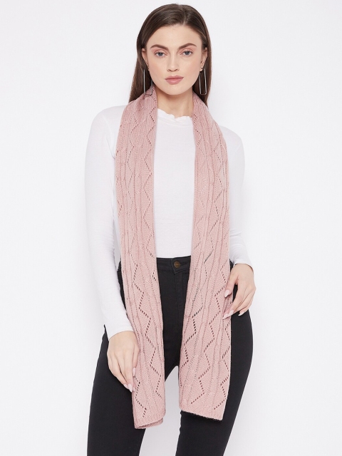 

Knitstudio Women Pink Textured Casual Knitted Muffler
