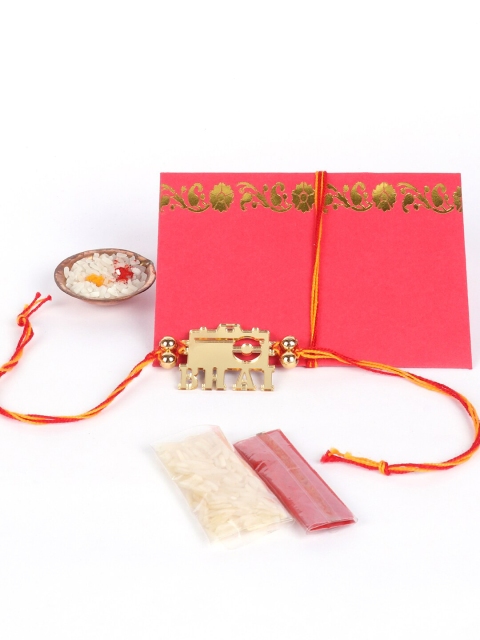 

The Magic Wand Boys Gold-Toned & Red Beaded Rakhi