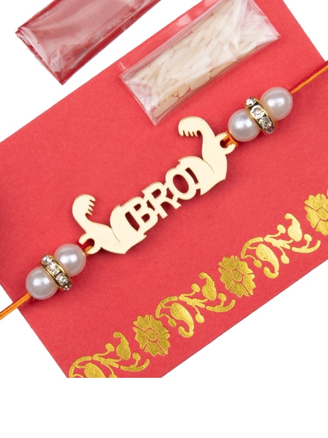 

The Magic Wand Boys Gold-Toned & Red Beaded Rakhi