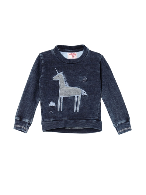 

UNDER FOURTEEN ONLY Boys Navy Blue Sweatshirt