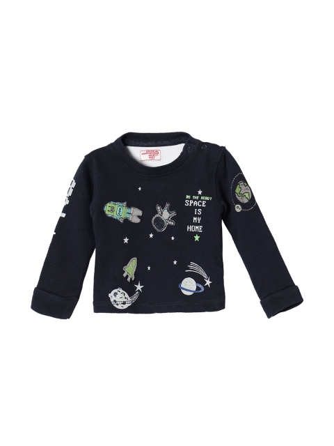 

UNDER FOURTEEN ONLY Boys Navy Blue Printed Sweatshirt