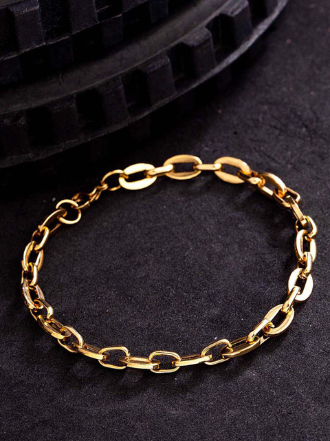 

Dare by Voylla Men Gold-Toned Gold-Plated Link Bracelet