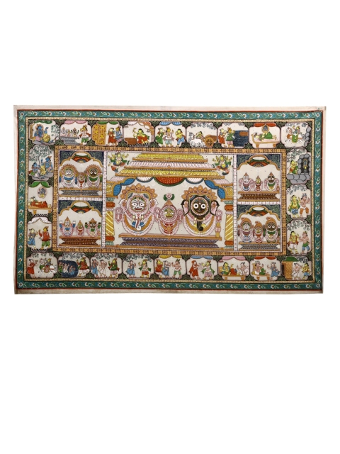 

Exotic India Multicoloured Large Shri Jagannatha Ji Wall Art, Multi