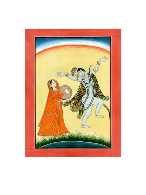 

Exotic India Multicoloured The Dancing Lord Shiva With Goddess Parvati Wall Art, Multi