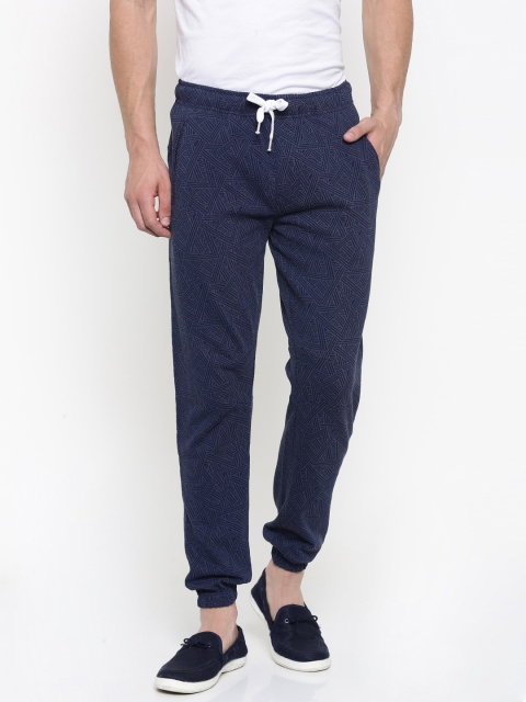 

Indigo Nation Street Men Navy Blue & Grey Regular Fit Printed Joggers