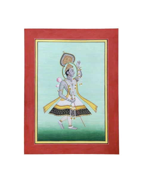 

Exotic India Devi Yamuna Ji Hand-Painted Wall Art, Multi