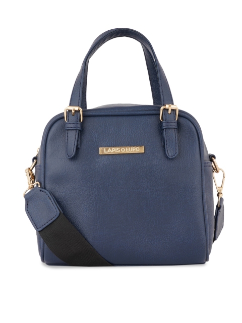 

Lapis O Lupo Blue Textured Structured Handheld Bag