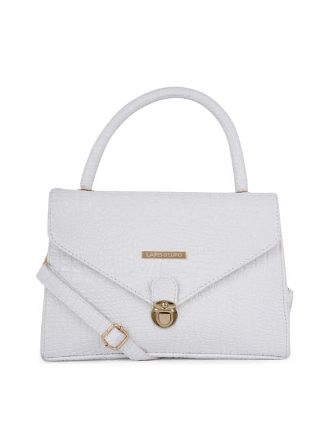 

Lapis O Lupo Women White Textured Bowling Satchel