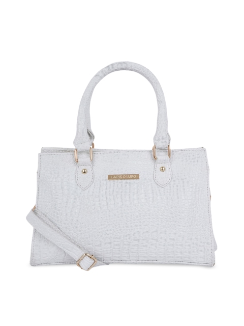 

Lapis O Lupo White Textured Structured Handheld Bag with Quilted