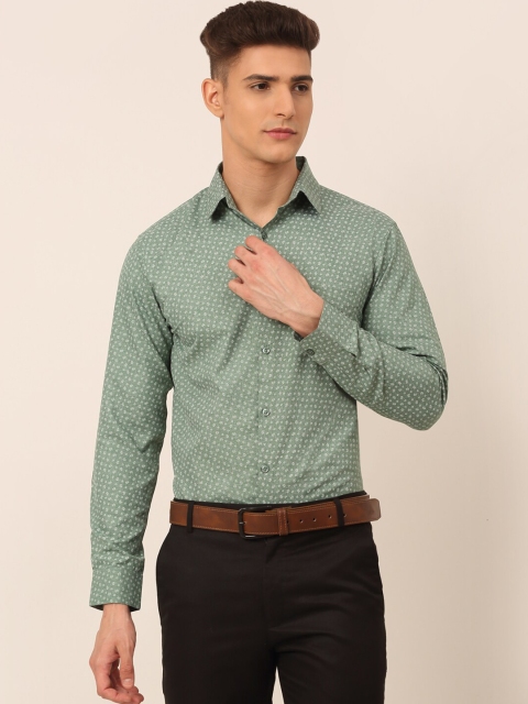 

JAINISH Men Green Classic Floral Printed Formal Shirt