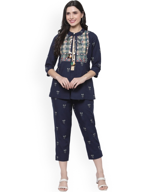 

bellamia Women Navy Blue Co-Ords