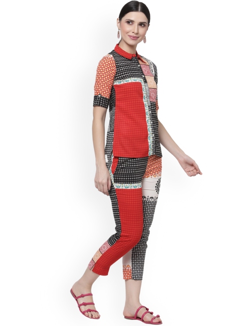

bellamia Women Red & Black Printed Co-Ords