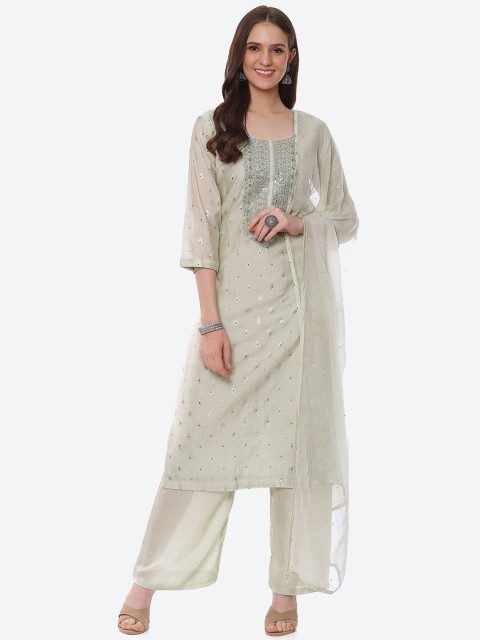 

Biba Green Embroidered Unstitched Dress Material